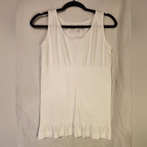 2X White spandex shape wear tank top